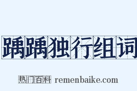 踽踽独行组词是什么意思的图片